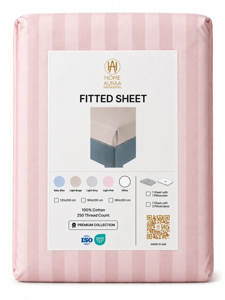 Cotton Ease Fitted Sheet, 120x200x33cm - Blush