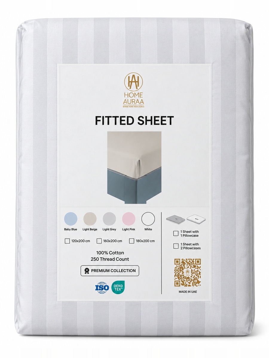 Cotton Ease Fitted Sheet, 160x200x33cm - Grey