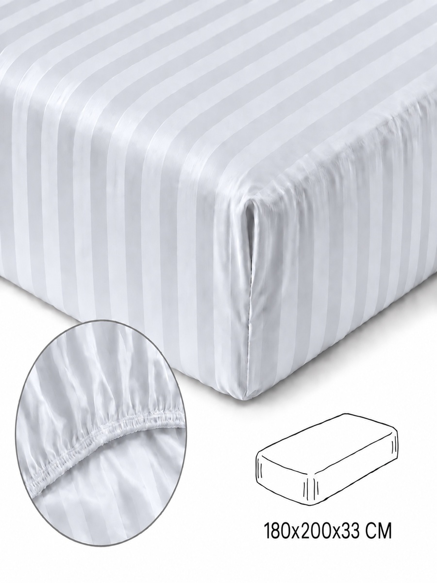 Cotton Ease Fitted Sheet, 180x200x33cm - Grey