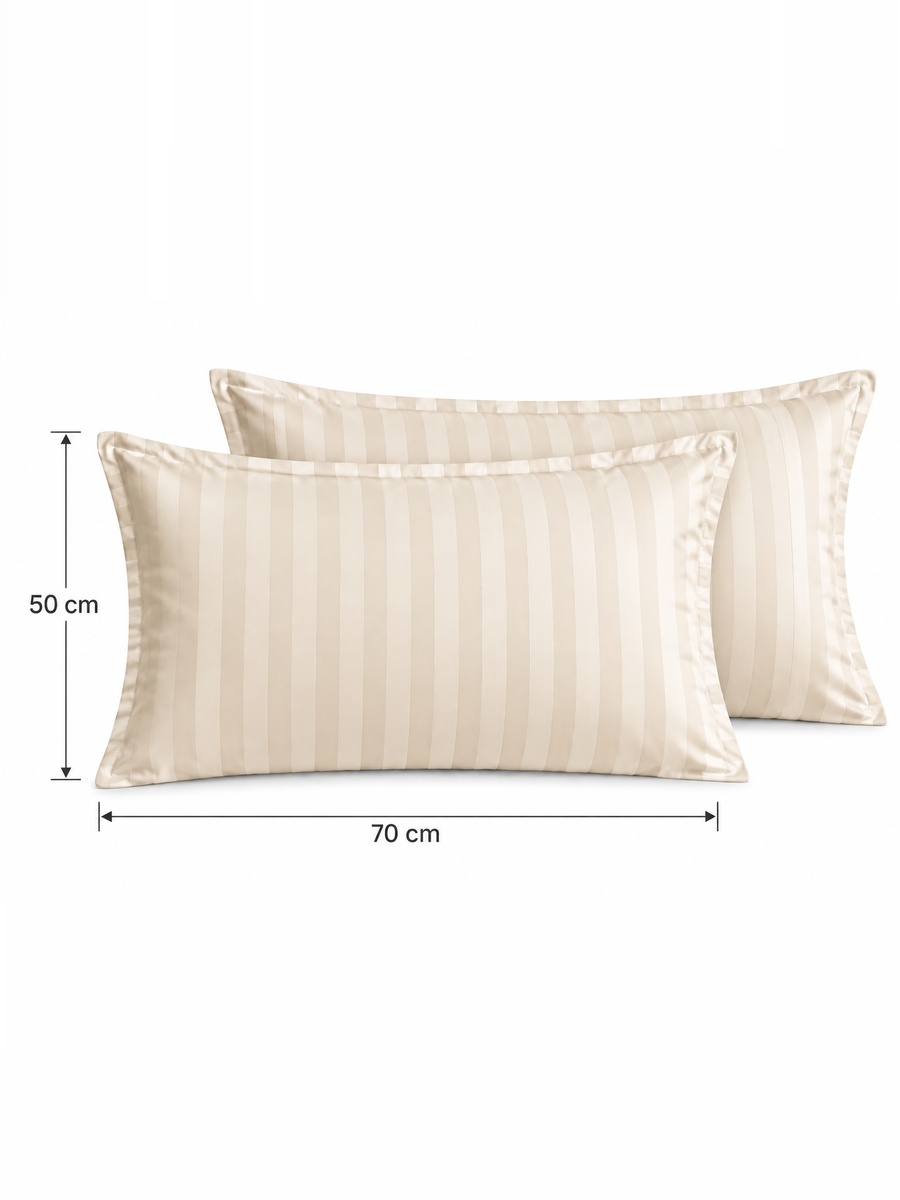 2-Piece Cotton Ease Pillow Case  50x75 cm - Beige