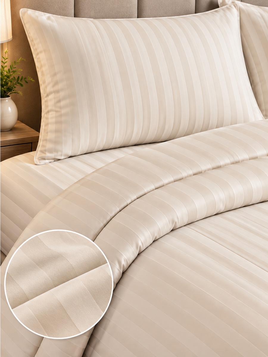 2-Piece Cotton Ease Pillow Case  50x75 cm - Beige
