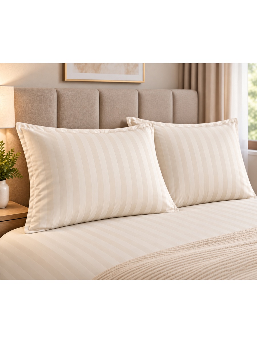 2-Piece Cotton Ease Pillow Case  50x75 cm - Beige