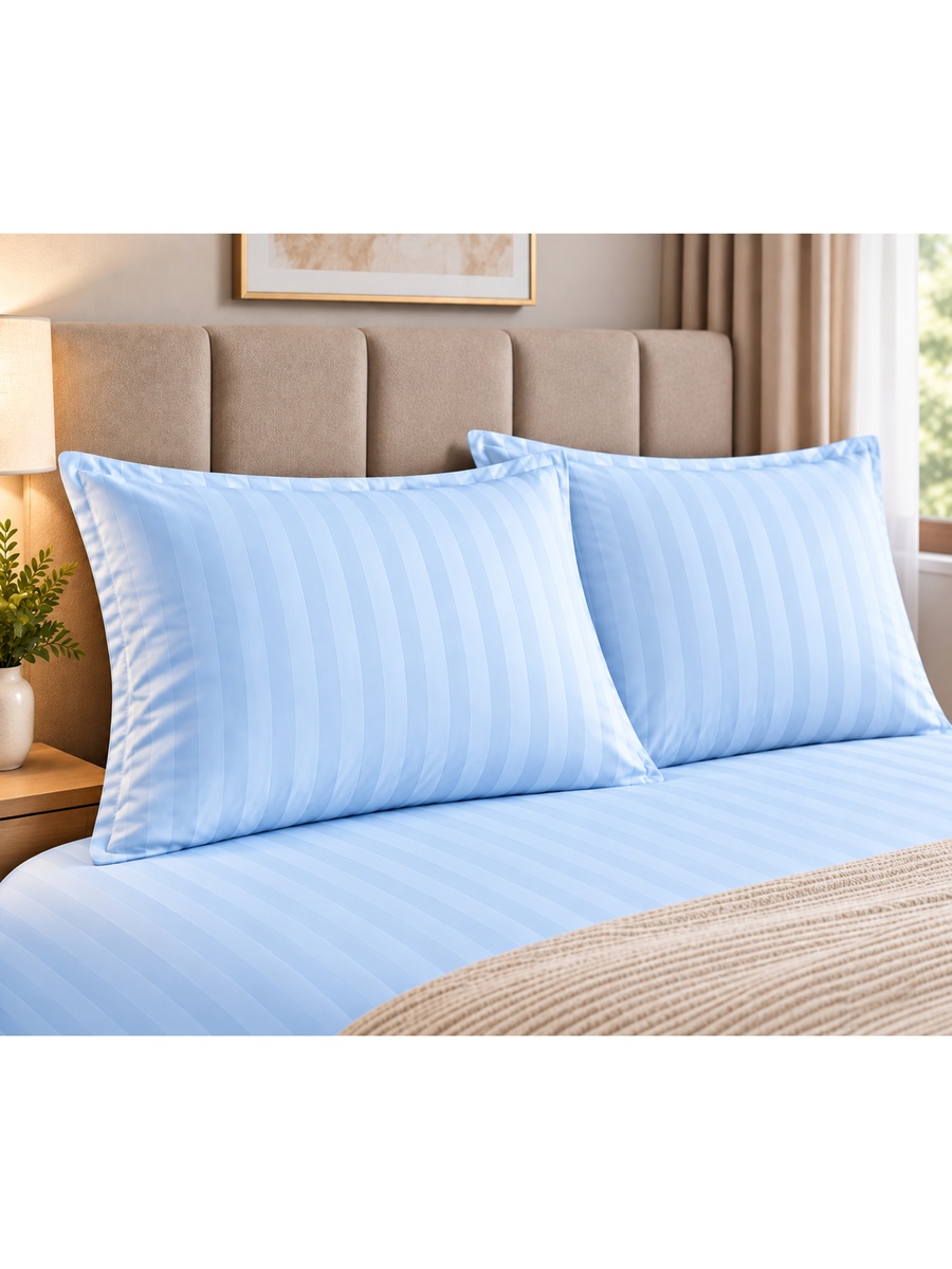 2-Piece Cotton Ease Pillow Case  50x75 cm - Light Blue