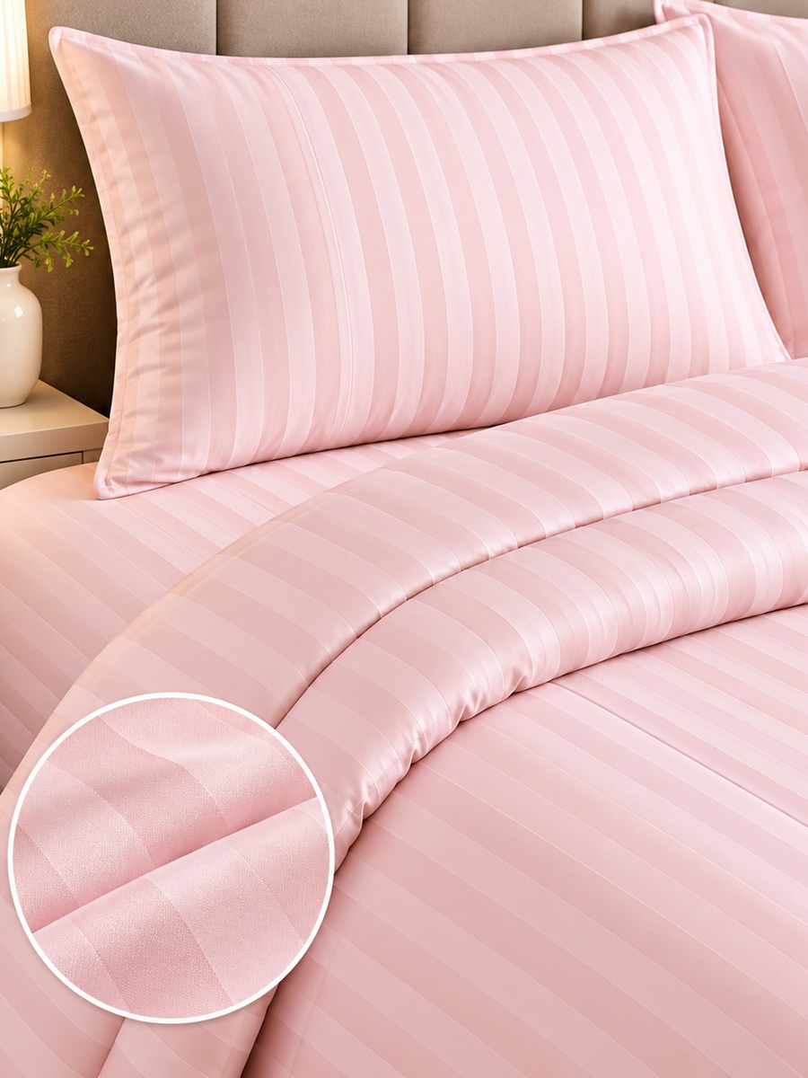 2-Piece Cotton Ease Pillow Case  50x75 cm - Blush