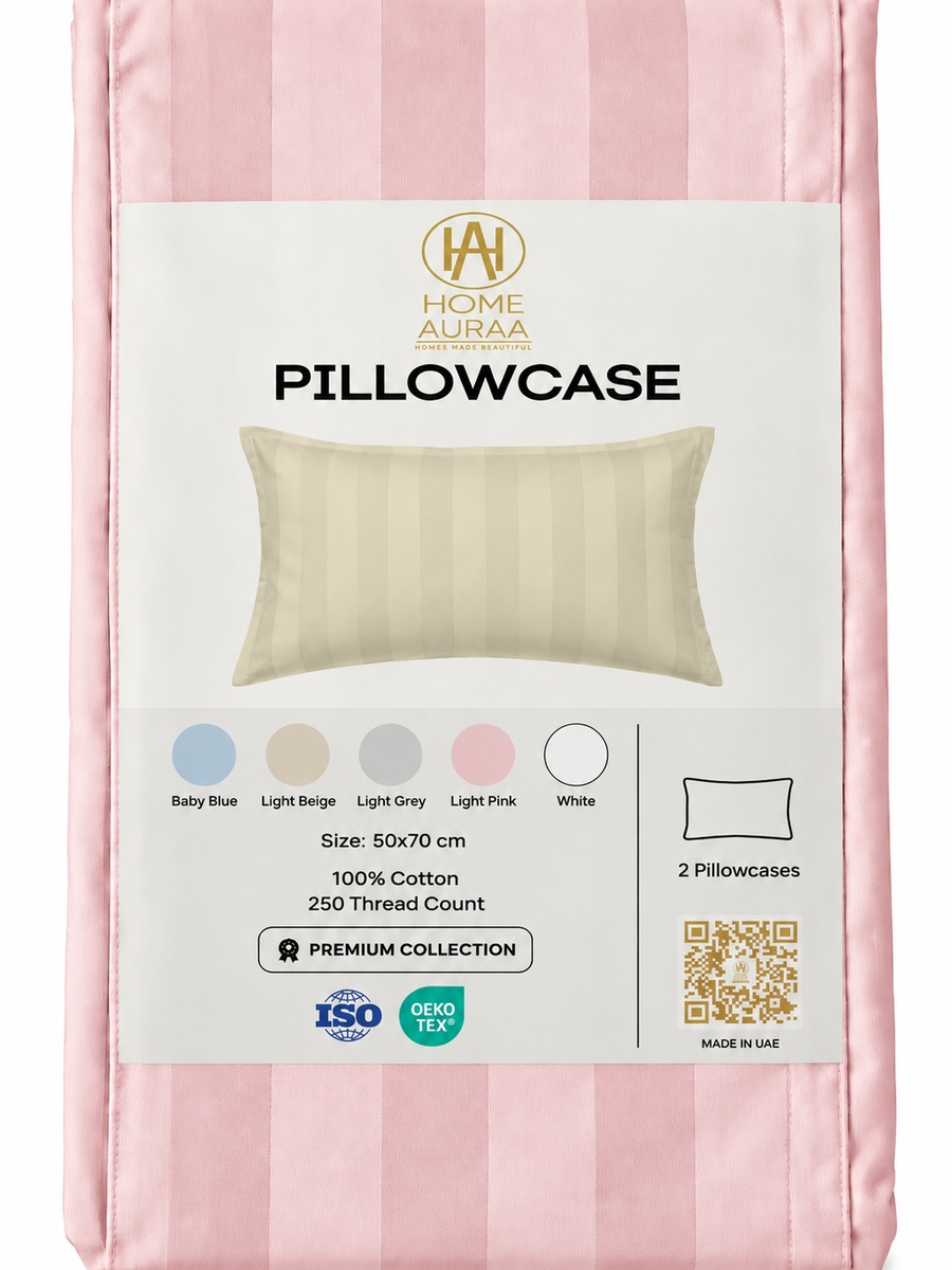2-Piece Cotton Ease Pillow Case  50x75 cm - Blush