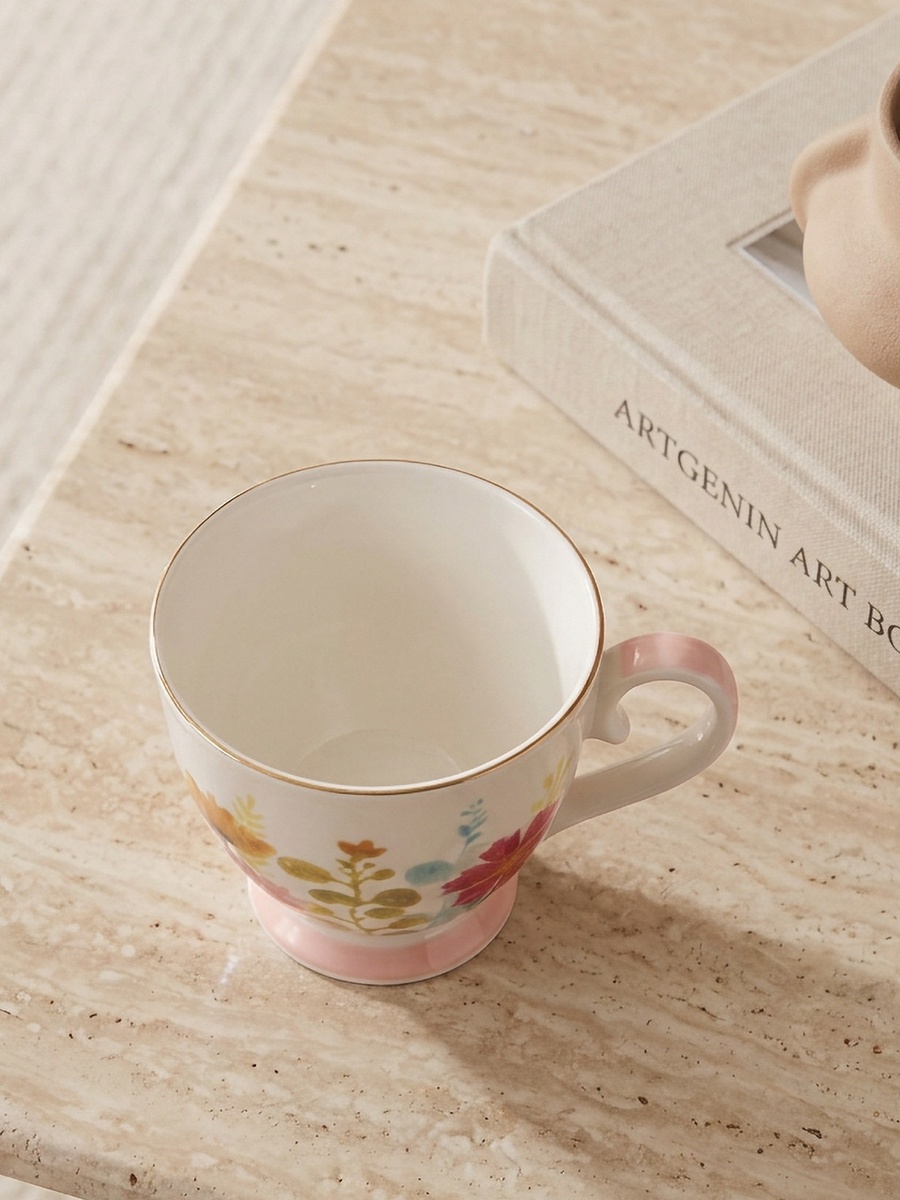 Floral Print New Bone China Mug with Handle - 445 ml
