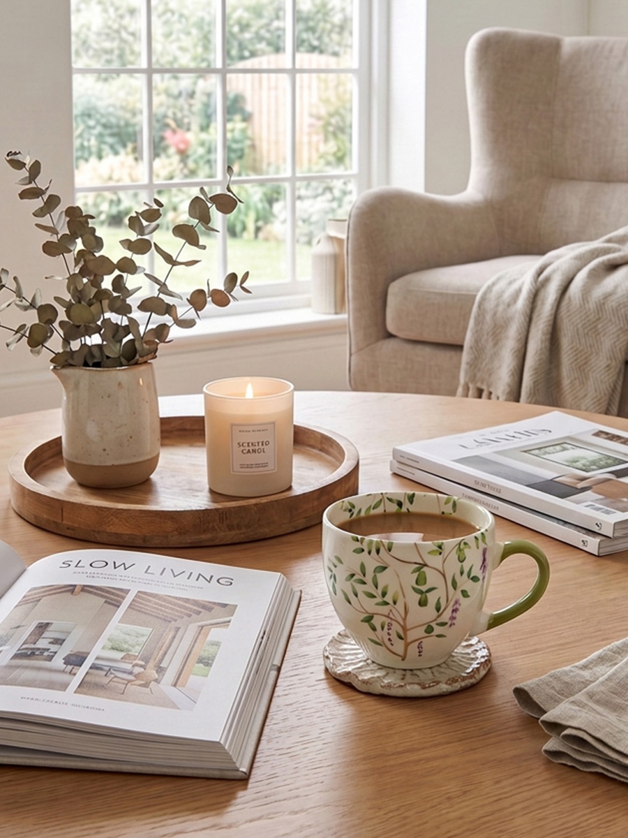 Floral Decal New Bone China Mug - 430 ml