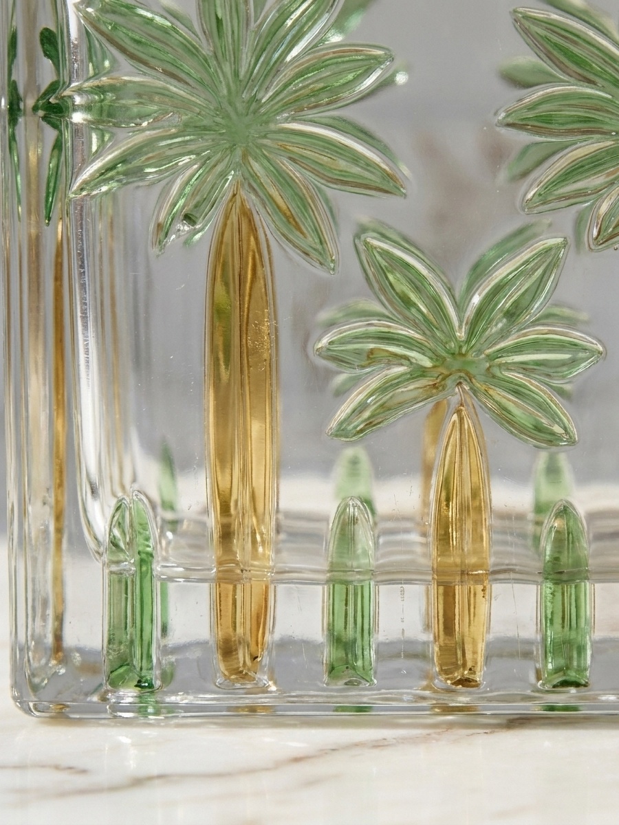Palm Print Glass Tumbler with Partition