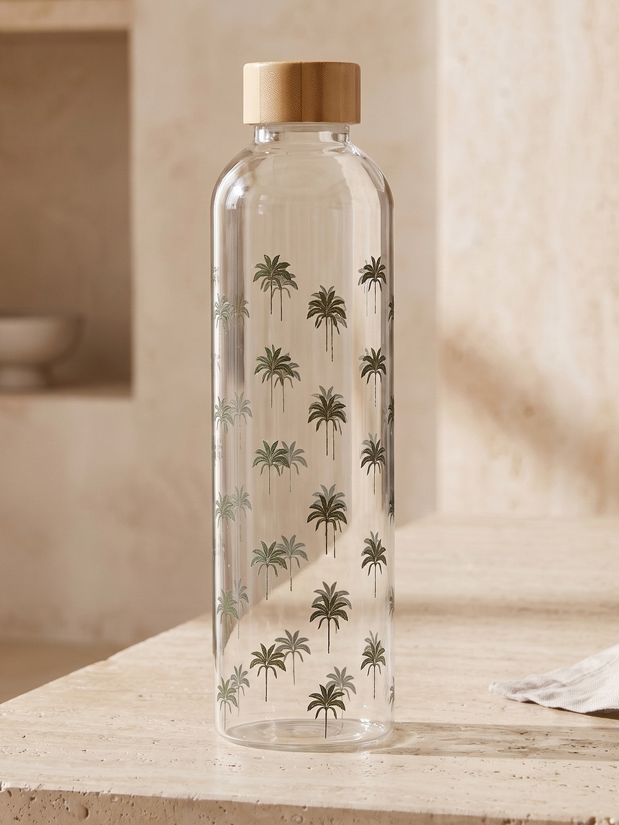 Palm Print Glass Bottle - 1 L