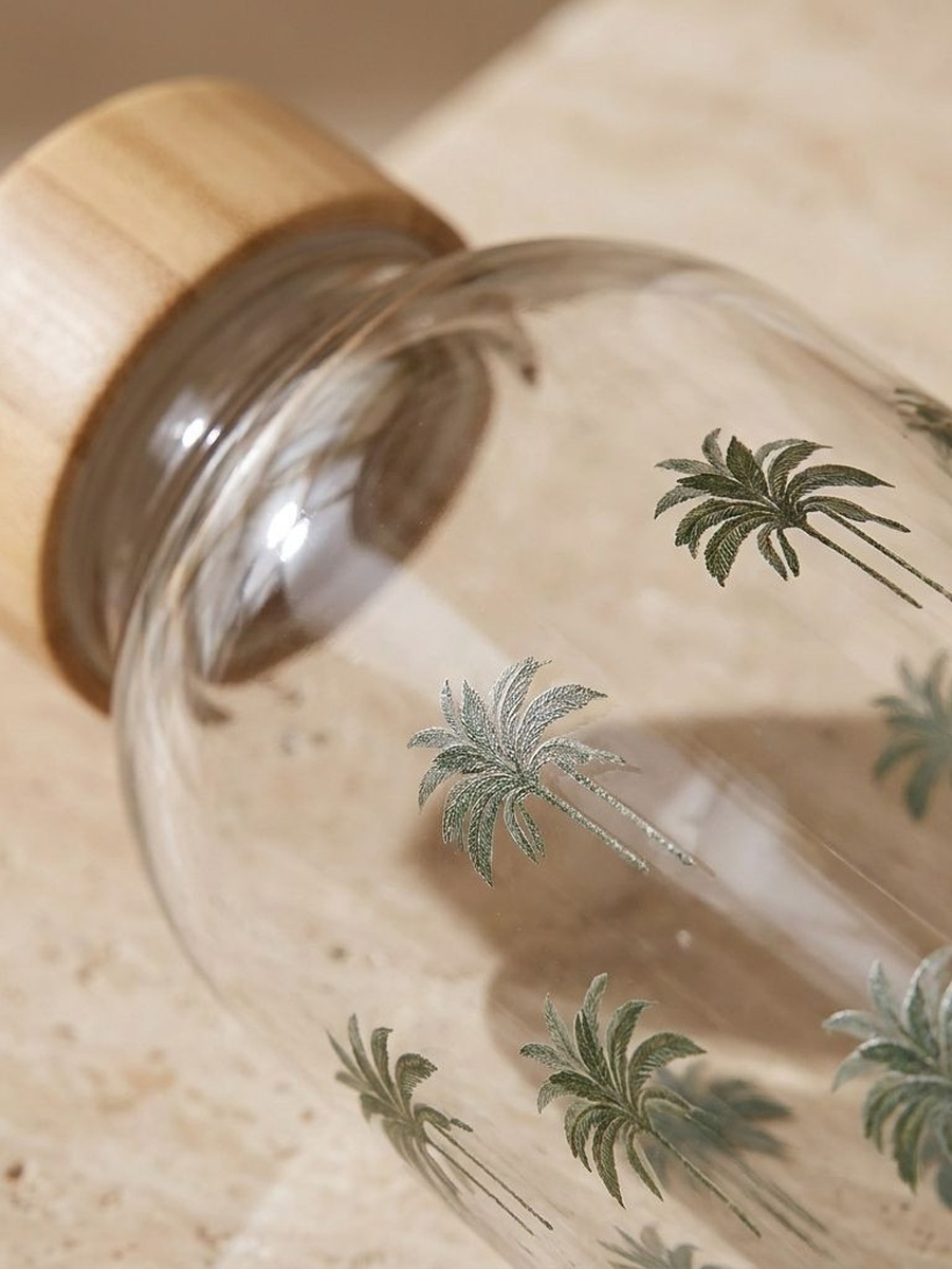 Palm Print Glass Bottle - 1 L