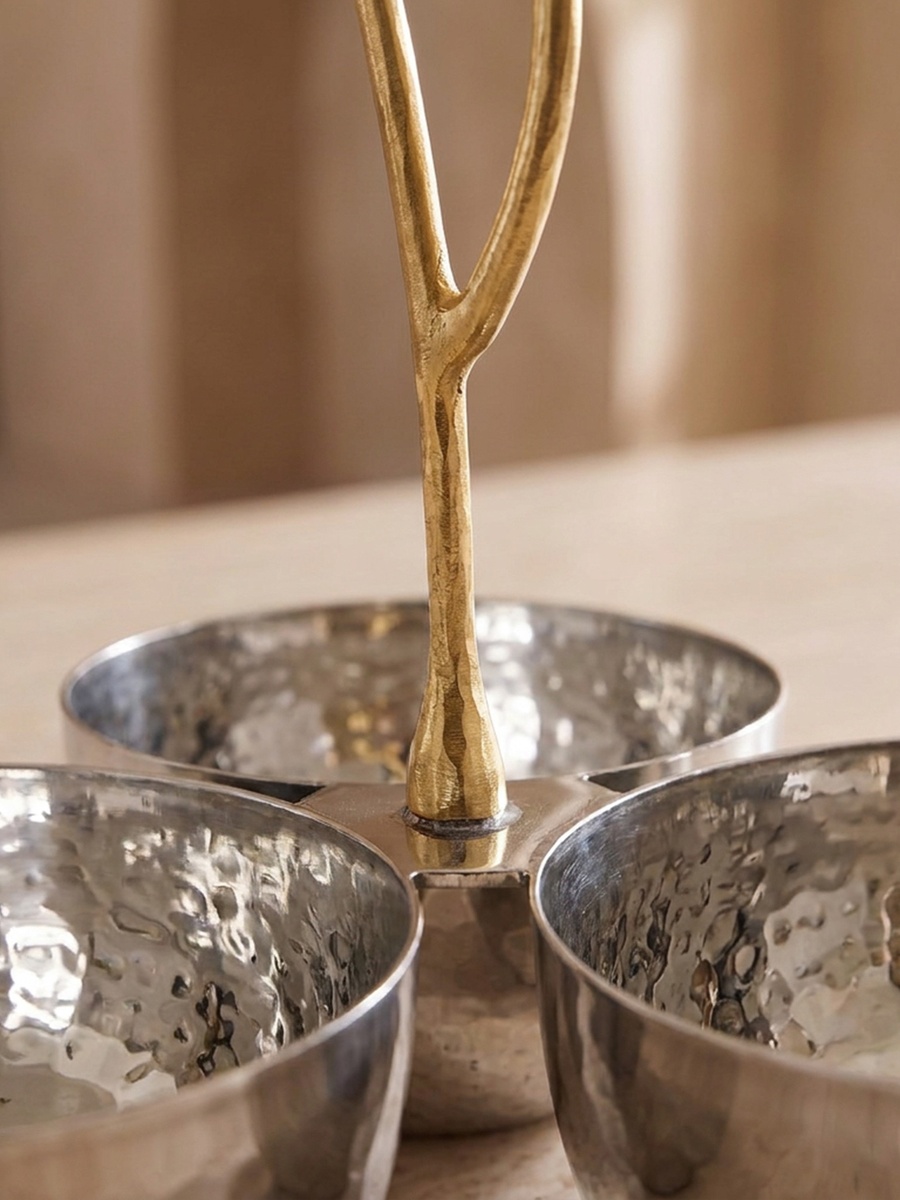 Palm 3-Bowl Condiment Set
