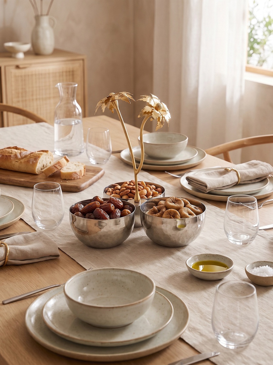 Palm 3-Bowl Condiment Set