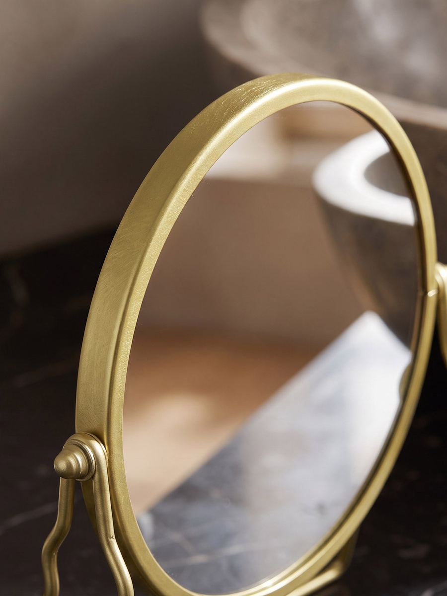 Round Table Mirror with Stand - 19x20 cms