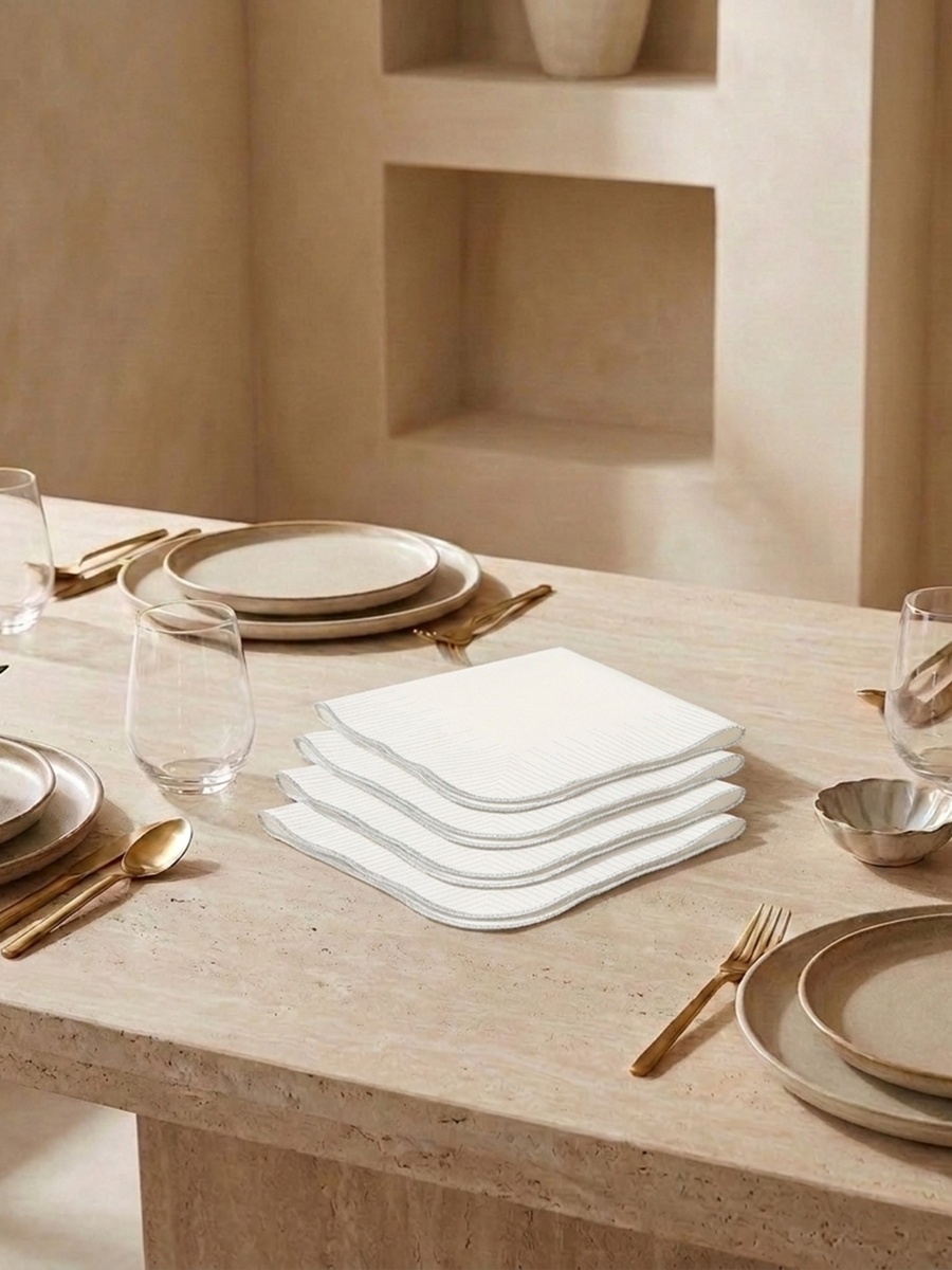 Nehma 4-Piece Embroidered Napkin Set - 45x45 cms