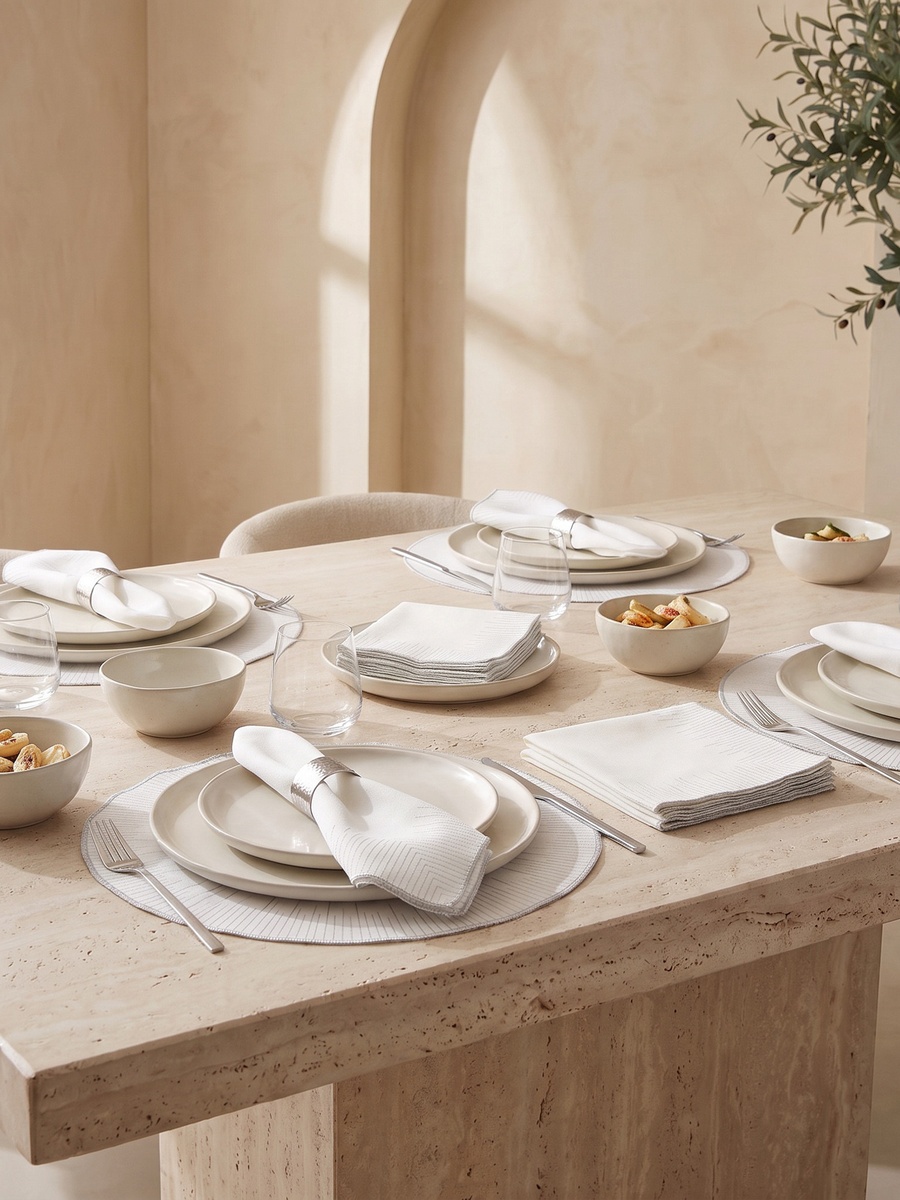 Nehma 4-Piece Embroidered Napkin Set - 45x45 cms