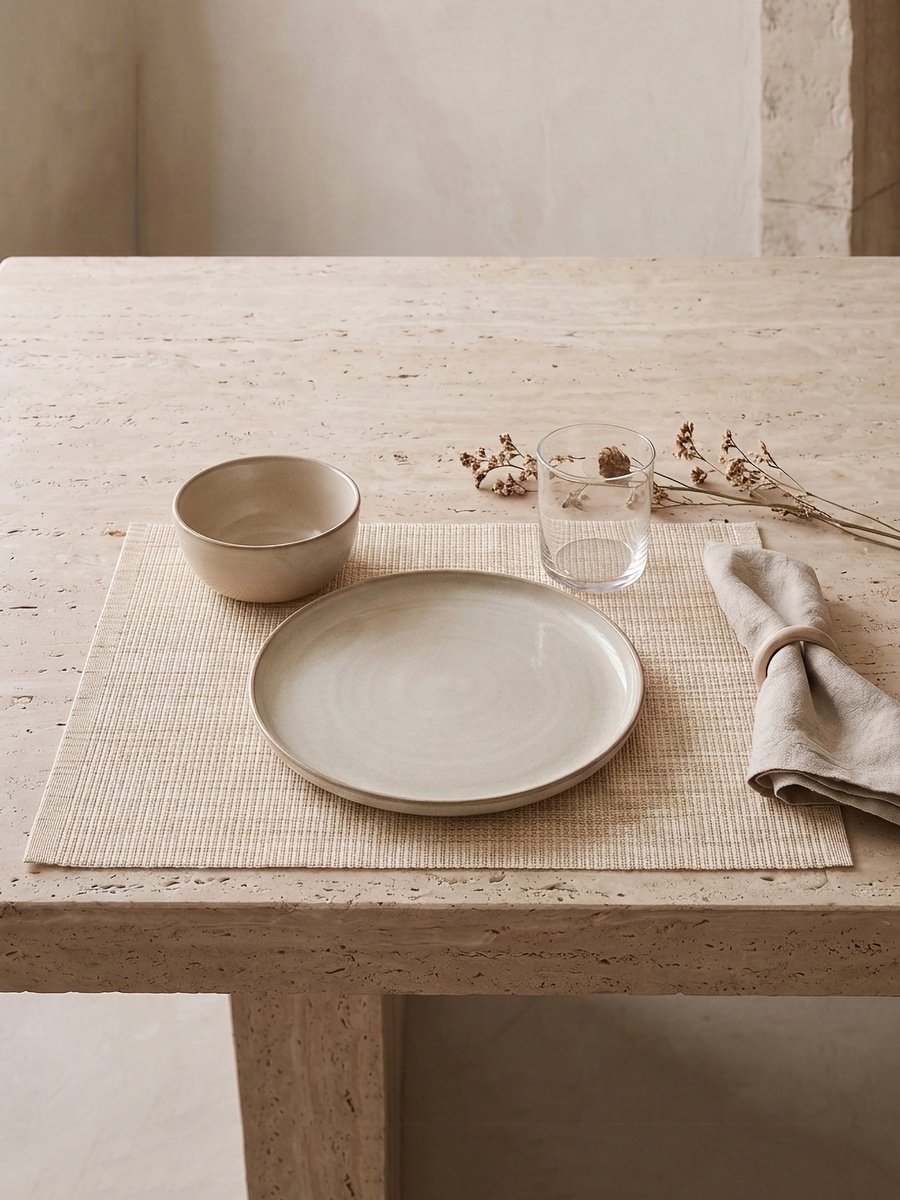 Nehma 4-Piece Ribbed Placemat Set - 30x45 cms