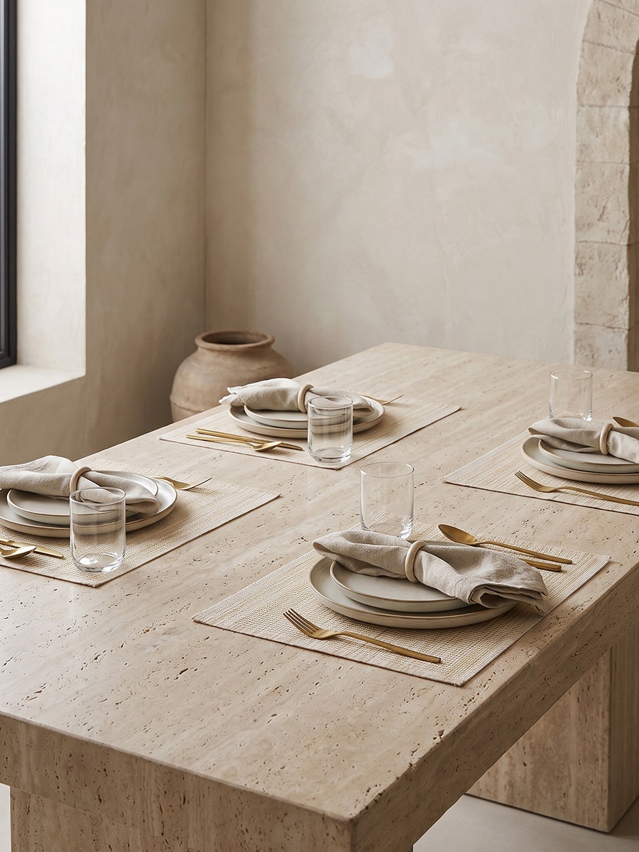 Nehma 4-Piece Ribbed Placemat Set - 30x45 cms