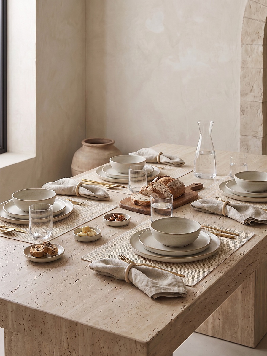 Nehma 4-Piece Ribbed Placemat Set - 30x45 cms