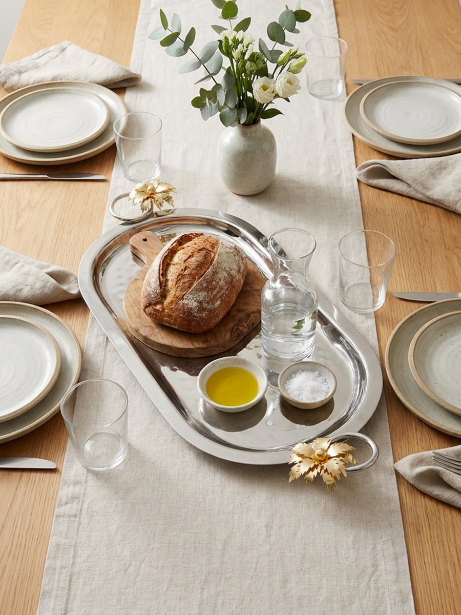 Palm Stainless Steel Serving Tray