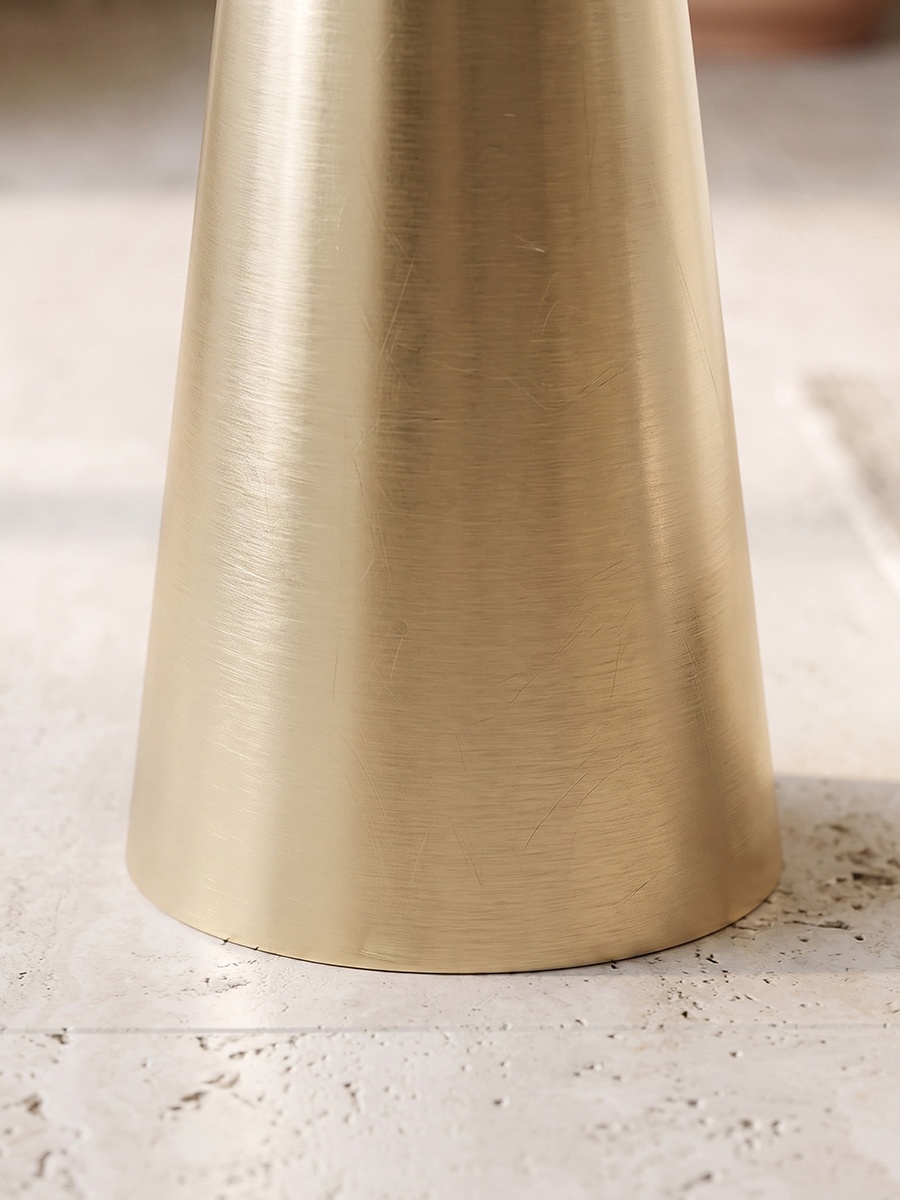 Etched Wooden Top Side Table