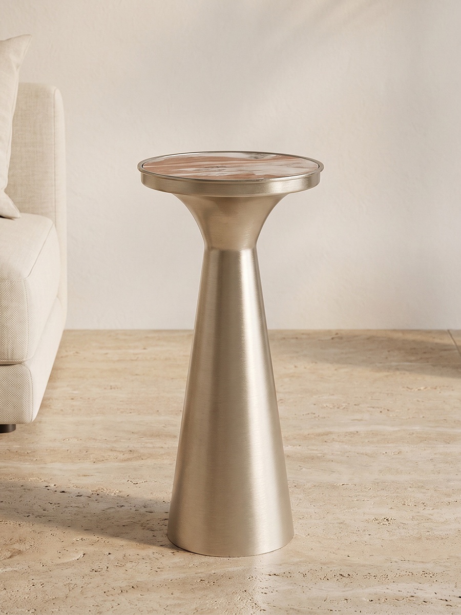 Marble Top Side Table - 54 cms