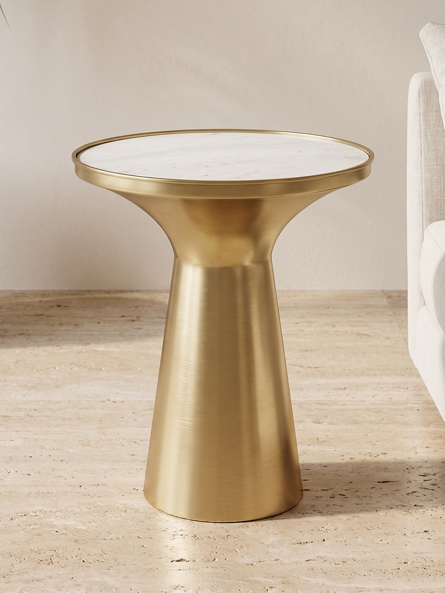 Marble Top Side Table - 51x40x45 cms