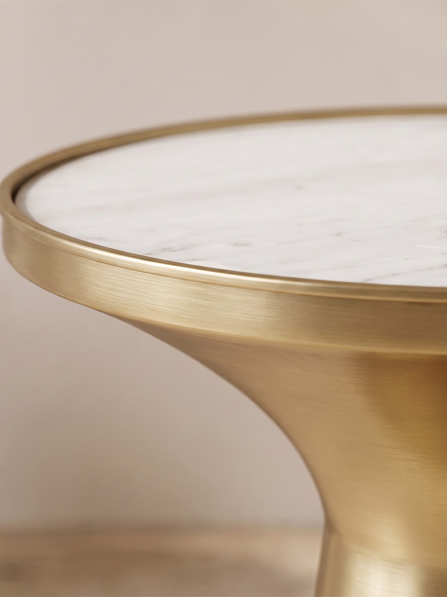 Marble Top Side Table - 51x40x45 cms