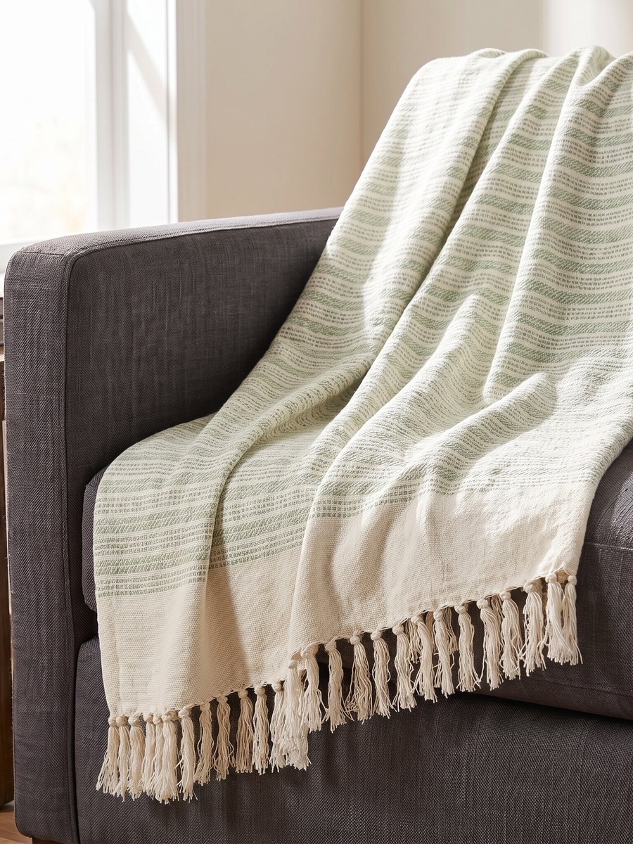 Striped Cotton Throw - 125x150 cms