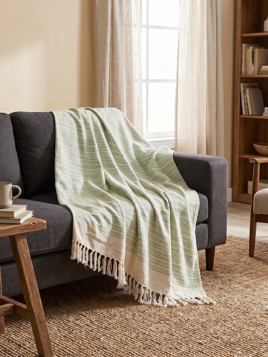 Striped Cotton Throw - 125x150 cms