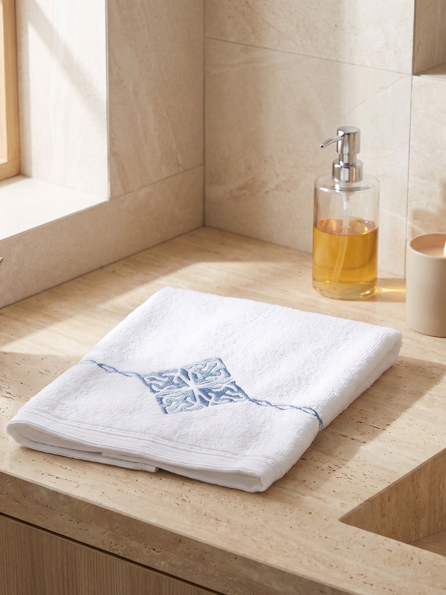 Zarqa 2-Piece Embroidered Guest Towel Set - 30x50 cm