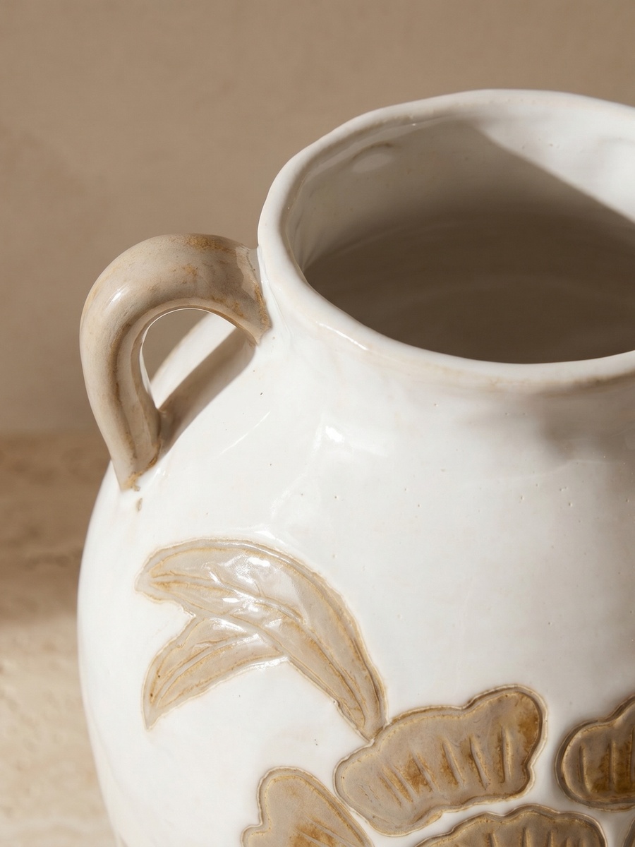 Floral Ceramic Vase - 18 cms