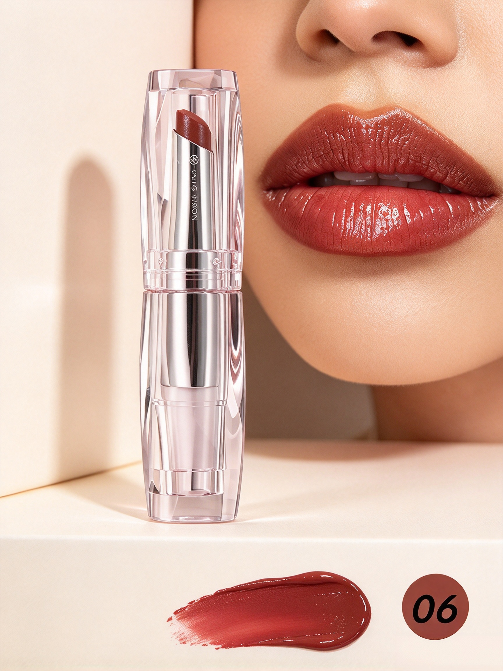 Rust Brown Glossy Lipstick