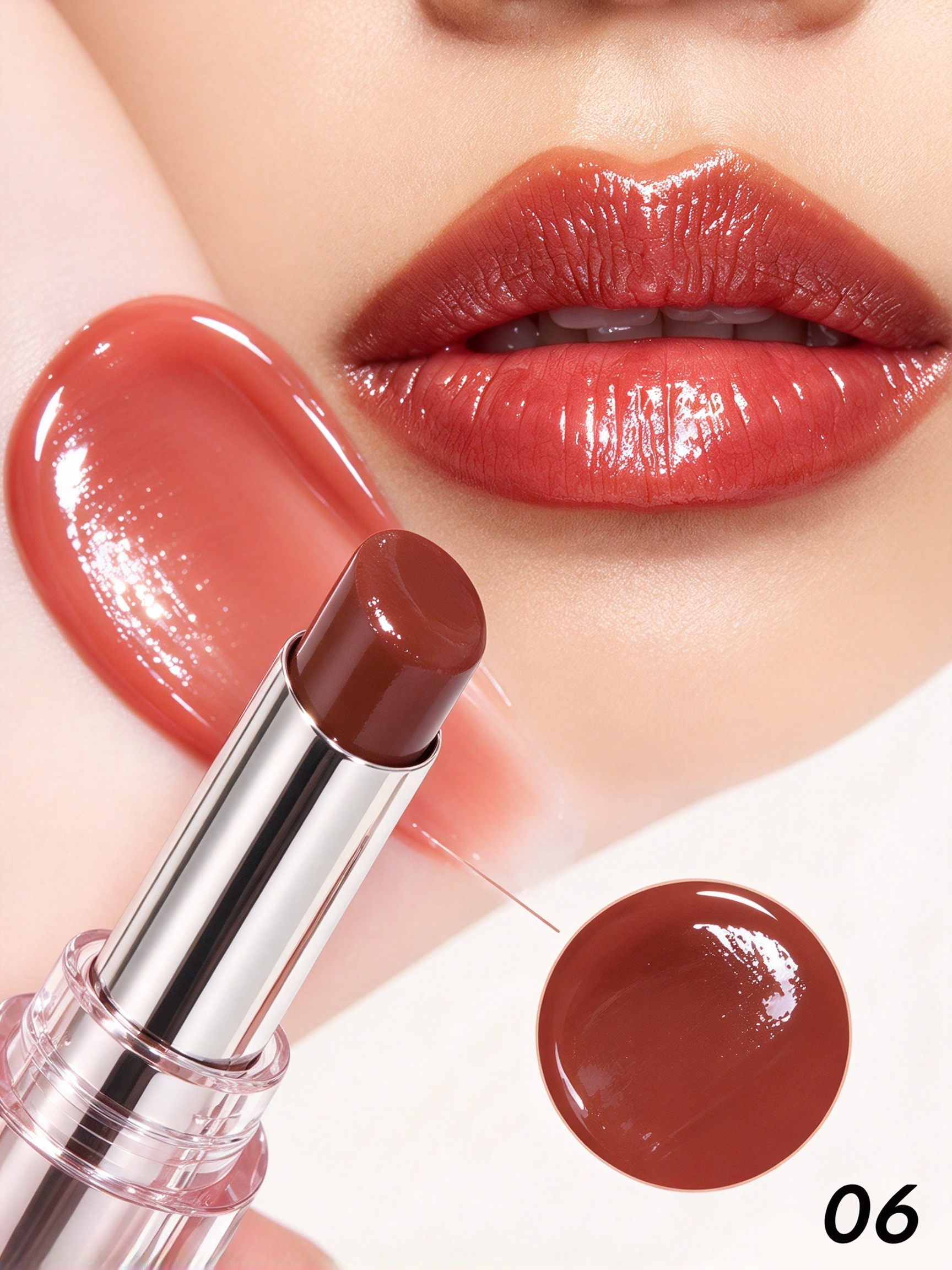 Rust Brown Glossy Lipstick