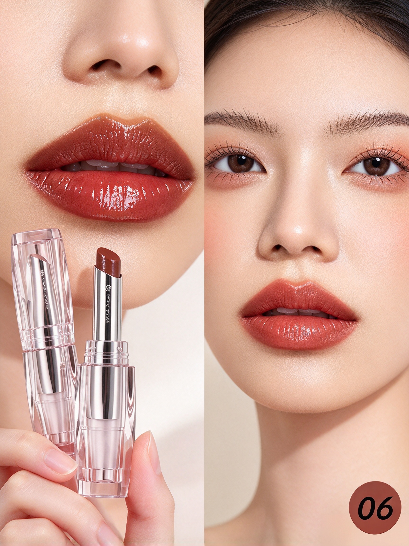 Rust Brown Glossy Lipstick