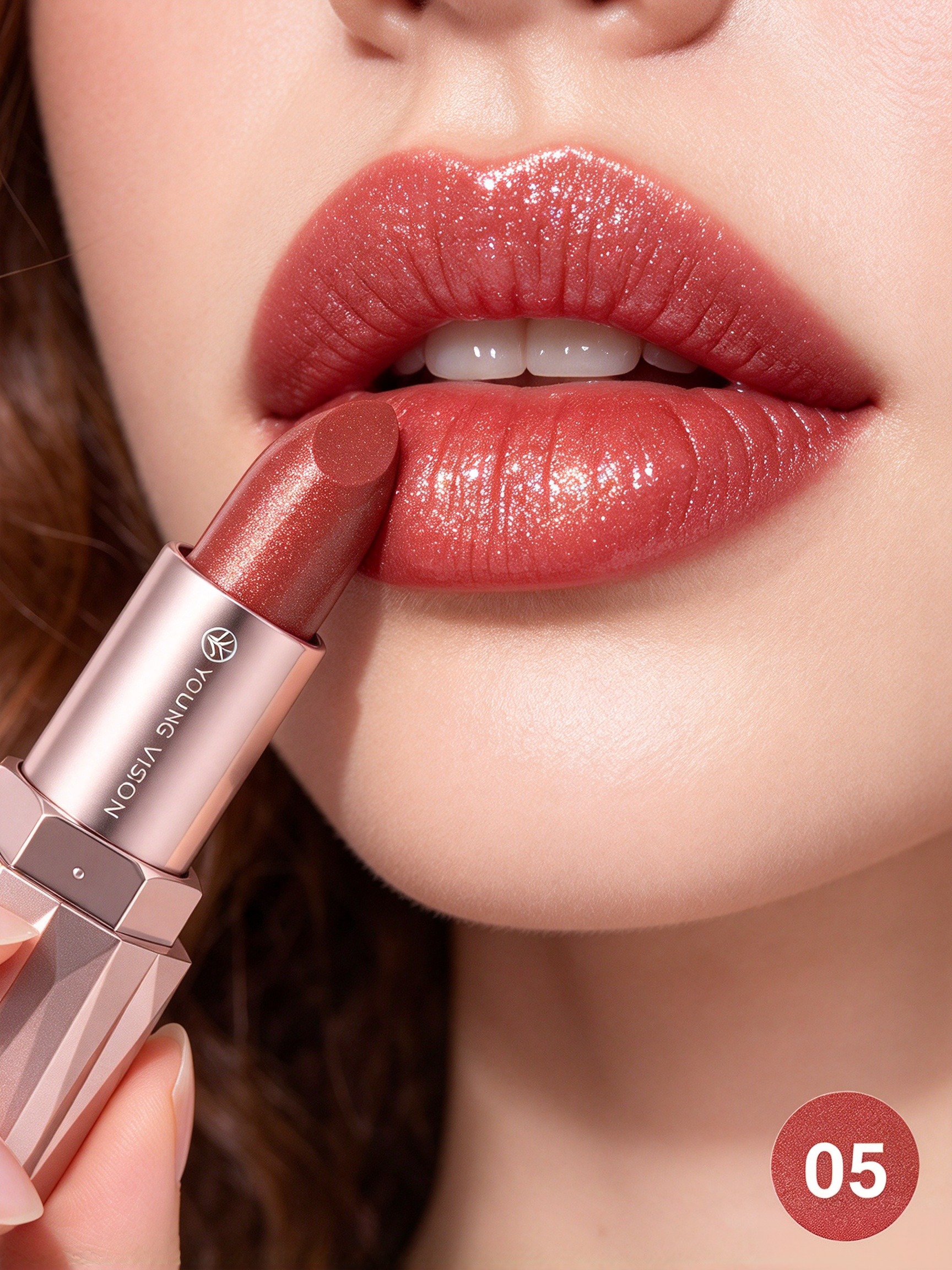 Shimmering Coral Brown Lipstick
