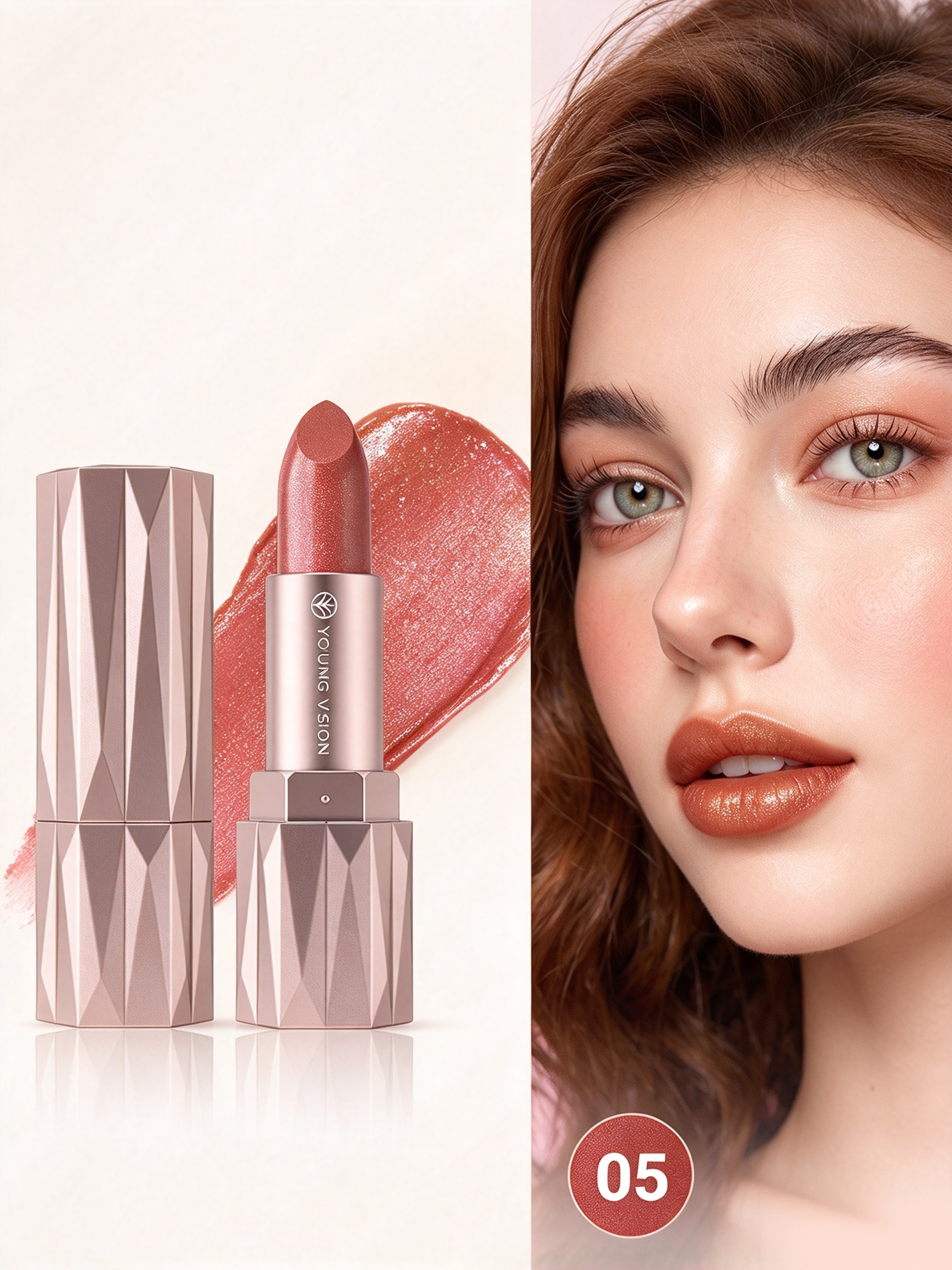 Shimmering Coral Brown Lipstick