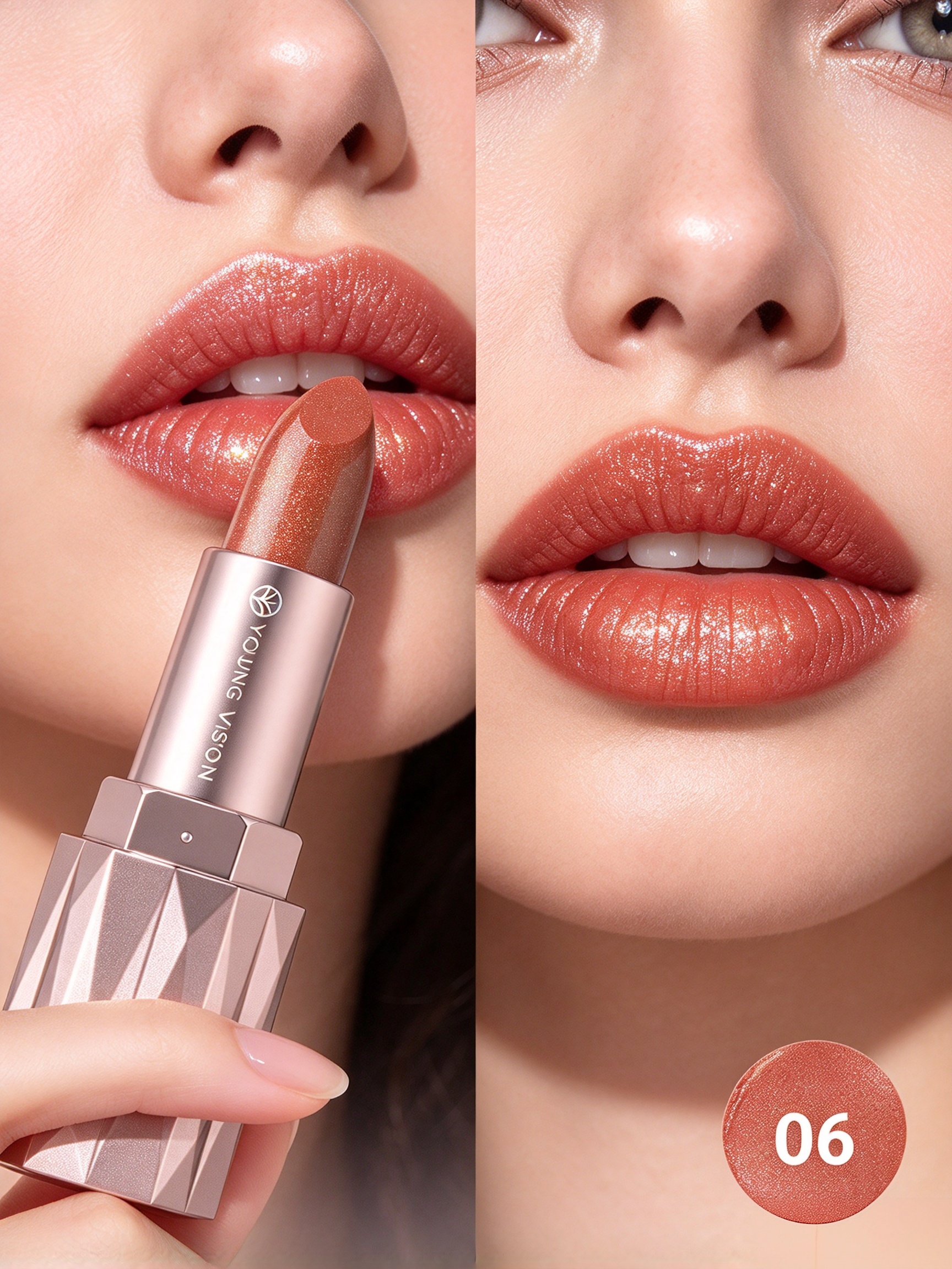 Peach Glitter Lipstick
