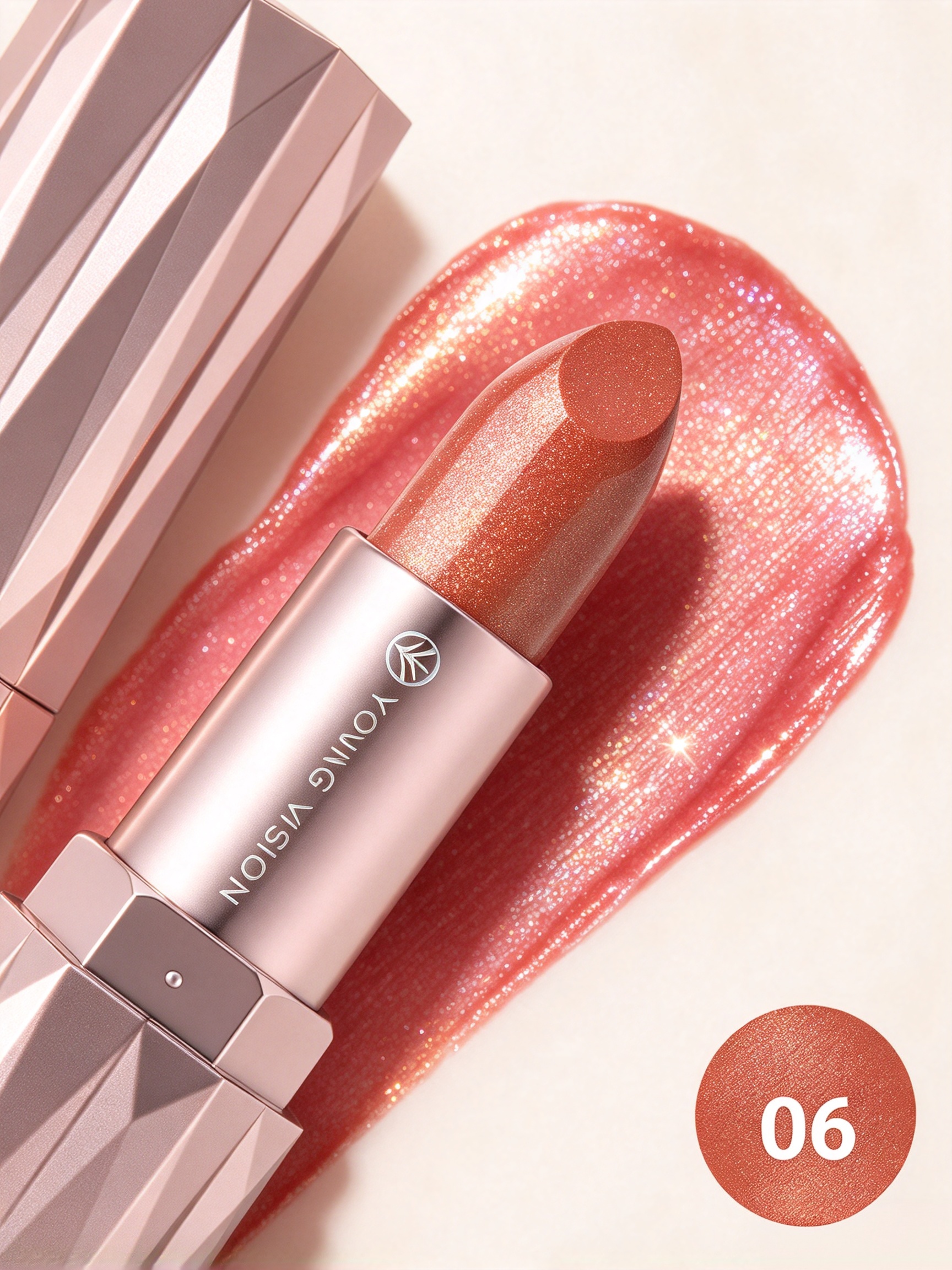 Peach Glitter Lipstick
