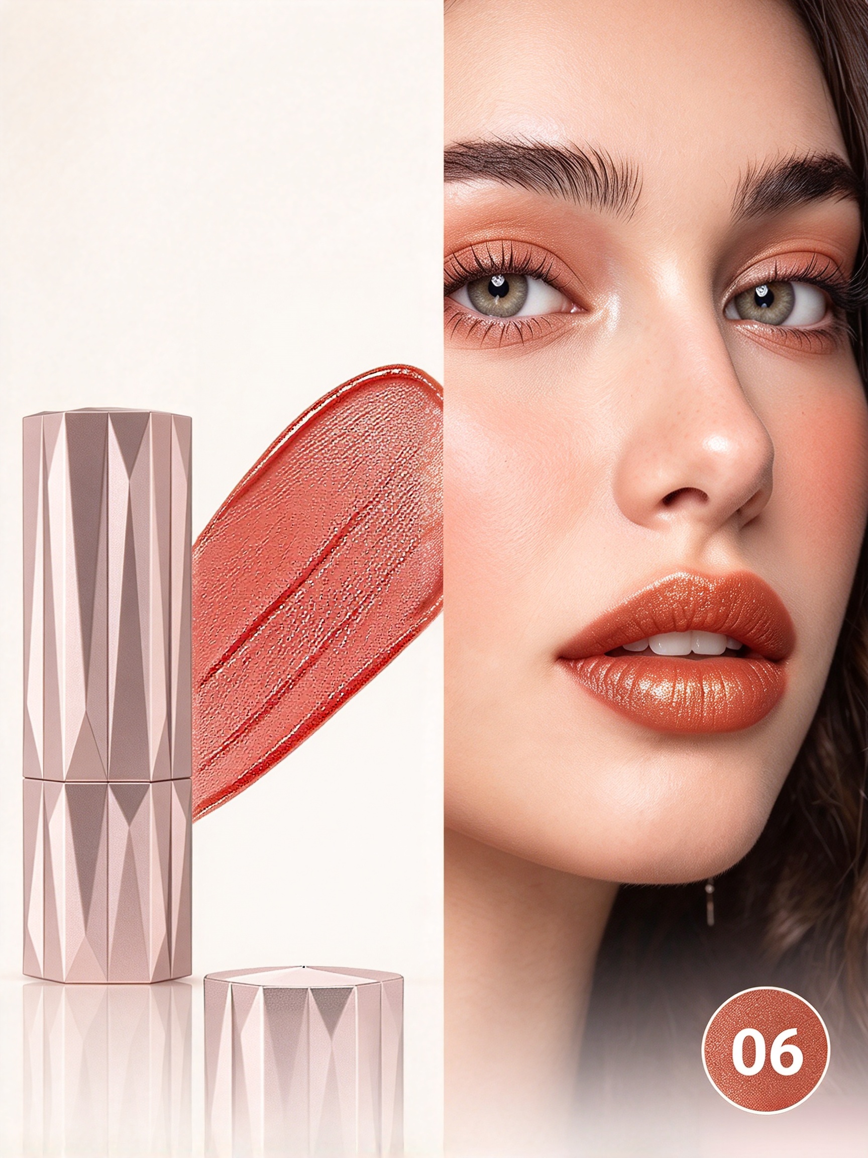 Peach Glitter Lipstick
