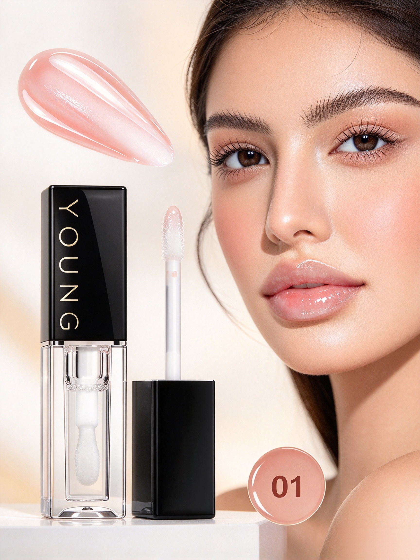 Nude Plumping Lip Oil Hydrating Dewy Shine Lip Gloss