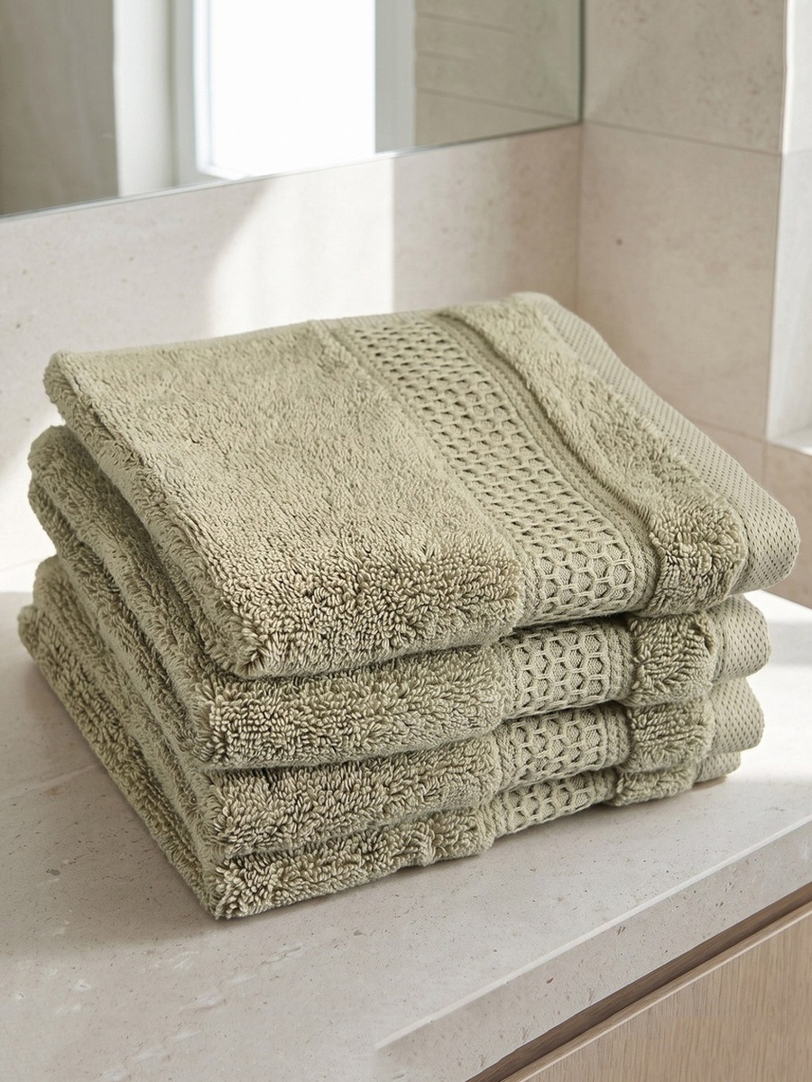 Opulence 4-Piece Turkish Luxury Face Towel Set - 30x30 cm