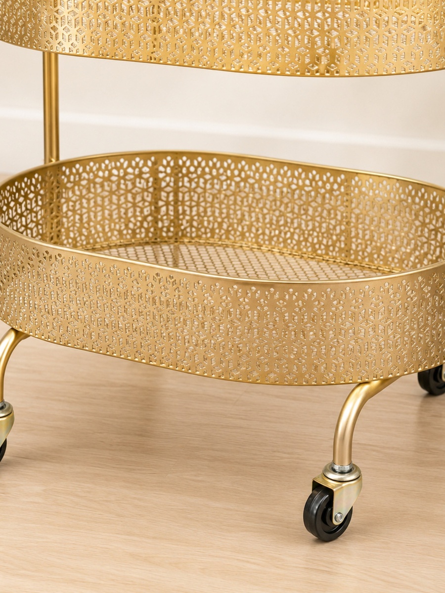Vivian 3-Tier Oval Storage Trolley - 41x28x72 cm