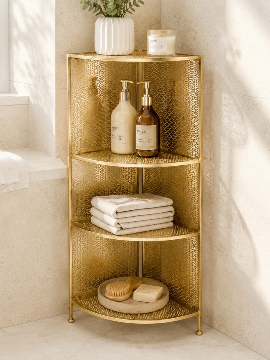 Vivian 4-Tier Corner Storage Rack - 35x35x117 cm