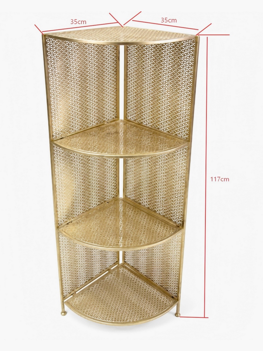 Vivian 4-Tier Corner Storage Rack - 35x35x117 cm