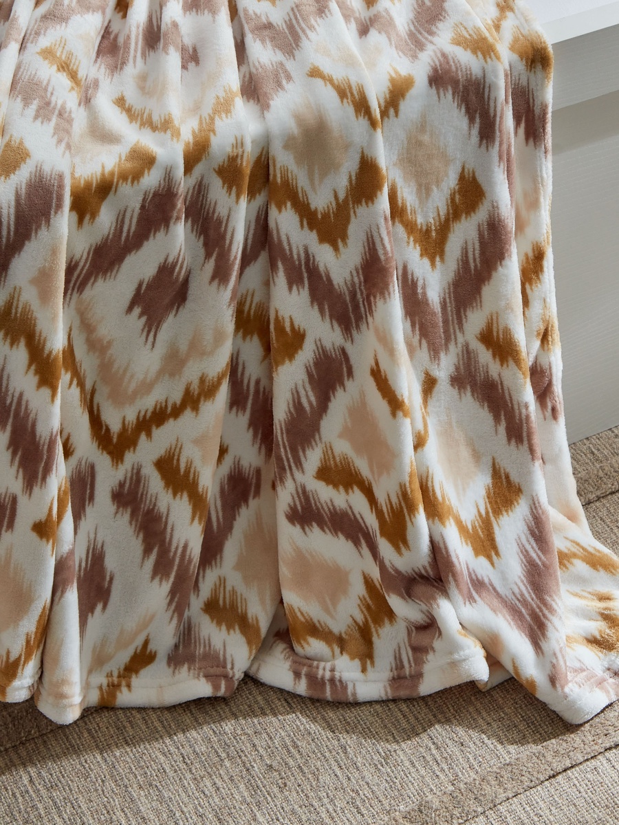 Matrix Ikkat Queen Flannel Blanket - 200x220 cm