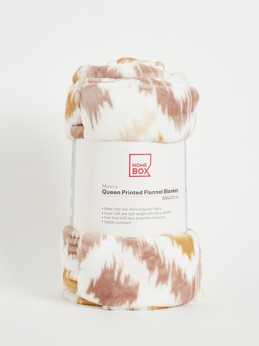 Matrix Ikkat Queen Flannel Blanket - 200x220 cm