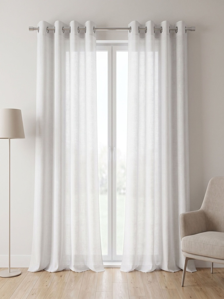 Nordic Leon 2-Piece Textured Sheer Curtain Set - 140x240 cm