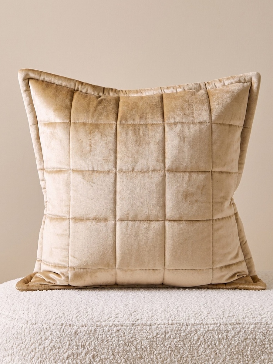 Luxe Quilted Viscose Velvet Cushion Cover - 50x50+3 cm