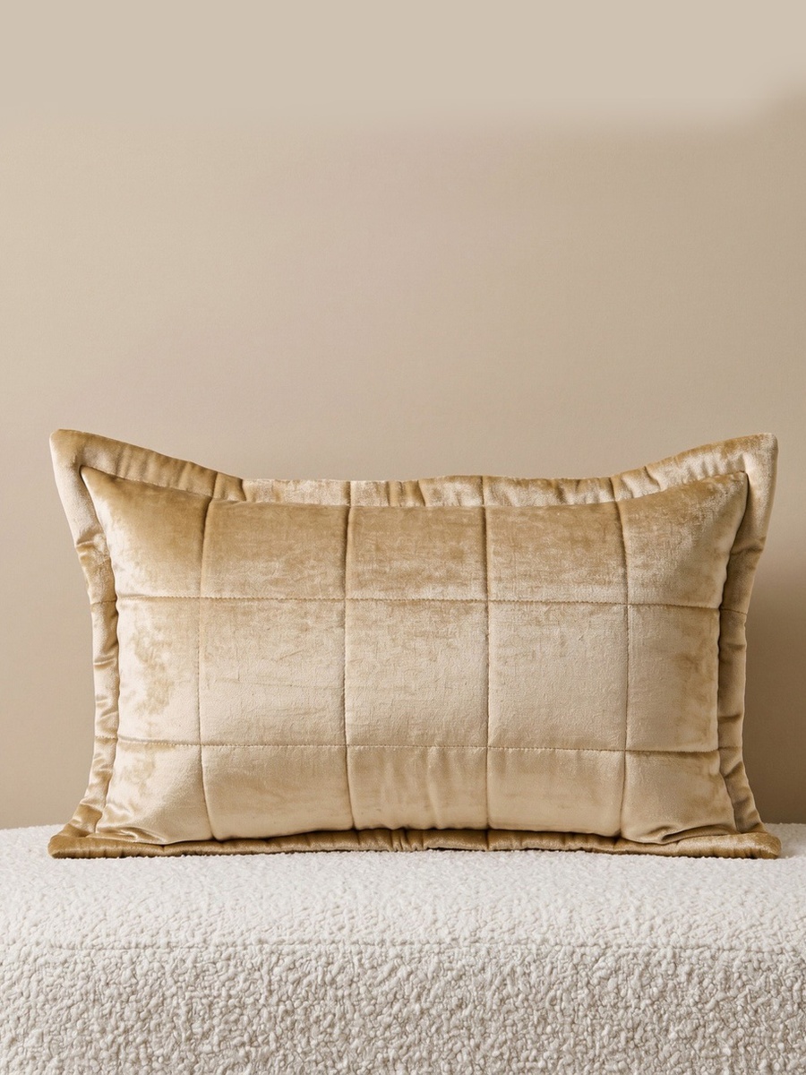 Luxe Quilted Viscose Velvet Cushion Cover - 30x50+3 cm