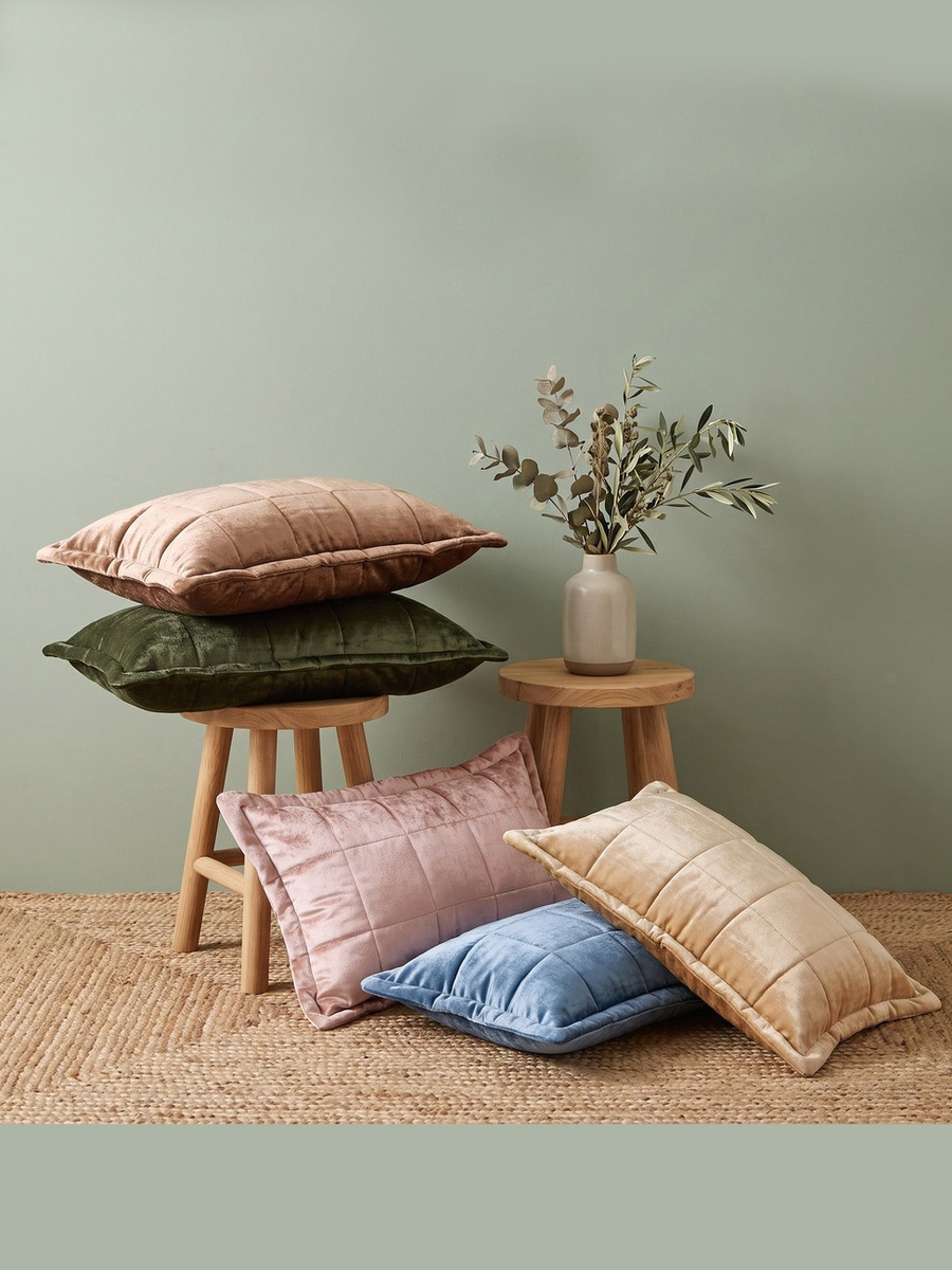 Luxe Quilted Viscose Velvet Cushion Cover - 30x50+3 cm
